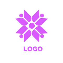Flower logo with human siluet
