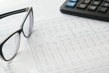 financial manager business accessories for office work glasses calculator cup