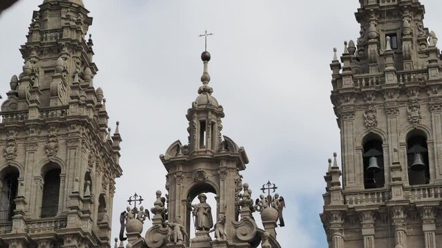 Facade of the cathedral of Santiago de Compostela, Galicia, Spain