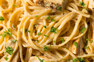 Homemade Chicken Fettuccine Alfredo Pasta