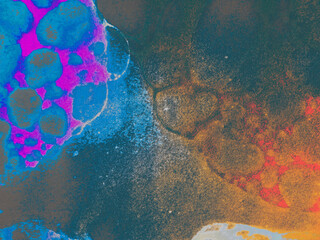 Sunny Space. Messy Black Craft. Grunge Wallpaper.