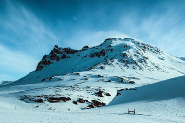Snowy Montain in Iceland