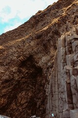 Basalt montain in Black beach iceland