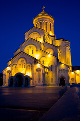 Fototapeta na wymiar Holy Trinity Cathedral (Sameba) of Tbilisi, Georgia