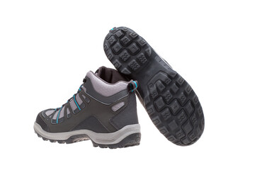 Man's winter mountain boots, isolated on white