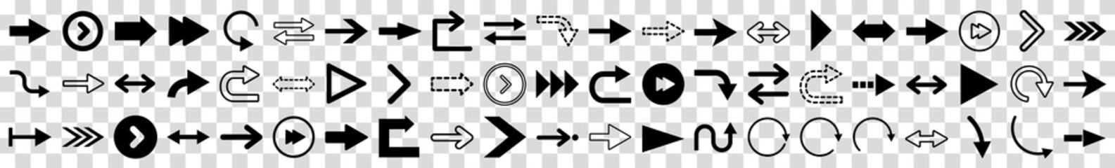 Arrow Icons Set Transparent | Arrow Vector Illustration Set | Arrow Collection | Isolated Icon