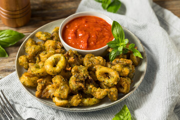 Homemade Deep Fried Calamari Appetizer