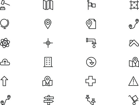 
Flat Map and Navigation Colored Icons 
