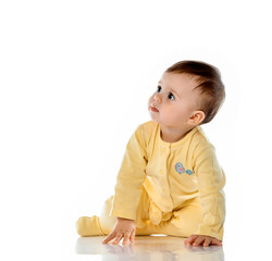 Naklejka premium the studio shot of baby crawling