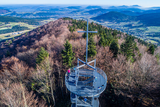 Jaworze, Wieża widokowa 882 m n.p.m. gmina  Gryb&oacute;w, Małopolska