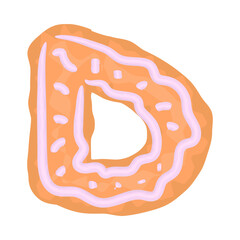 Set of alphabet letters and numbers symbols festive christmas gingerbread cookies cakes with icing. funny cartoon font vector illustration isolated on white