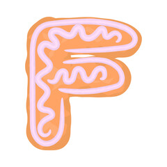 Set of alphabet letters and numbers symbols festive christmas gingerbread cookies cakes with icing. funny cartoon font vector illustration isolated on white