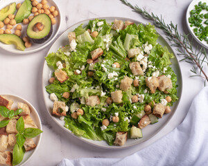 salad with cheese and avocado