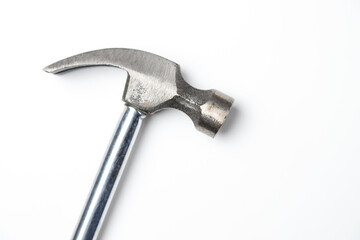 Silver hammer on a white background