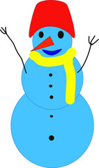 Snowman, a child's drawing.