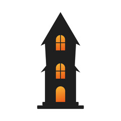 halloween dark house isolated icon