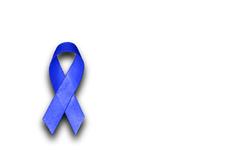 blue ribbon on white background, colorectal cancer, prostate cancer awareness, male health...