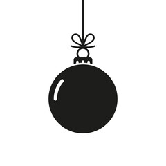 Christmas balloon icon. Simple vector illustration on a white background