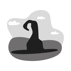 halloween witch hat isolated icon