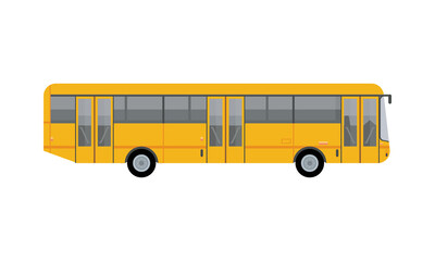 Plakat yellow bus public transport vehicle icon