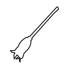 witch broom halloween isolated icon