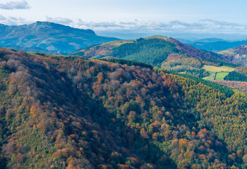 Vista panorámica del parque natural de Urkiola, Pais Vasco