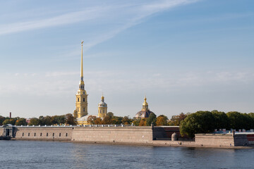 View of The Peter and Paul Fortress, citadel of St. Petersburg