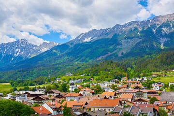 Fototapeta na wymiar View of Innsbruck from Arzl