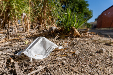 Face Mask Thrown on the Countryside