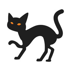halloween cat black degradient style icon
