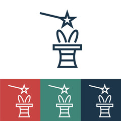 Linear vector icon with magic hat