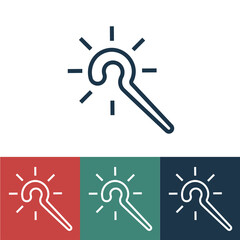 Linear vector icon with magic stick
