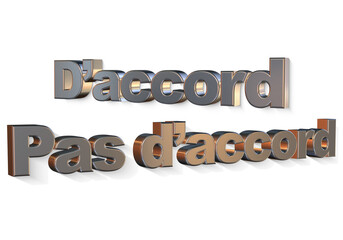 d'accord pas d'accord 3D bronze