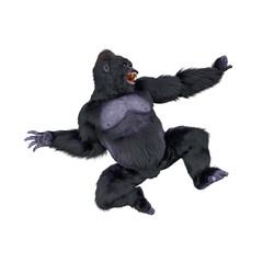 gorilla in jumping tree pose © DM7