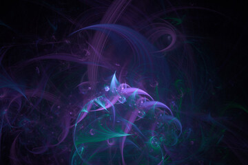 Abstract background. screensaver on your desktop. cold sinuous lines on the dark