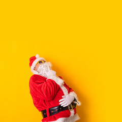 Fototapeta na wymiar isolated santa claus thinking or looking into space