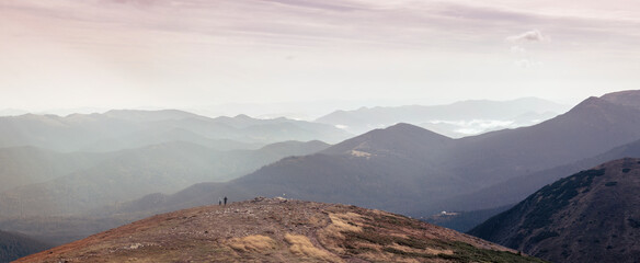 Enjoy the beautiful view of the summer mountain landscape. Ukrainian mountains. Carpathians