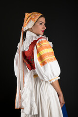 beautiful girl in slovak folk dress