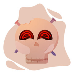 Crazy halloween skull