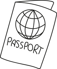 passport id document in doodle style
