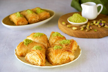 Traditional middle eastern sweets baklava, kadayif , kunafa.