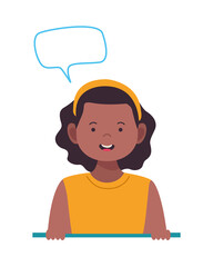 afro young woman avatar character icon