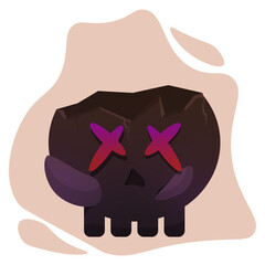 Crazy halloween skull