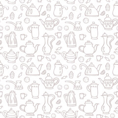 Kitchen seamless doodle pattern
