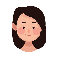 young woman female head character