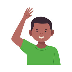 happy little afro boy avatar character