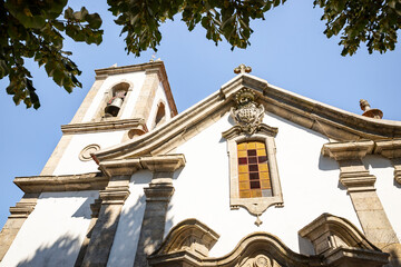 facade of the Saint Mary's main Church in Trancoso city, Guarda district, Beira Alta, Portugal