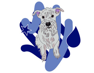 Colored vector flat illustration - terrier dog breed