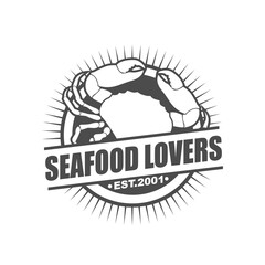 Vector logo, badge, symbol, icon template design for Seafood Restaurant
