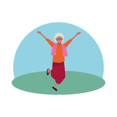 Obraz na płótnie Canvas happy afro old woman celebrating character